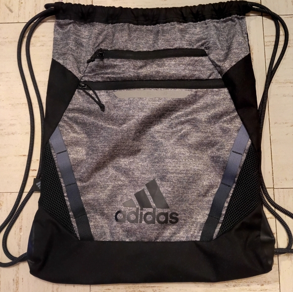 Adidas Black and Gray Drawstring Backpack - Picture 1 of 6